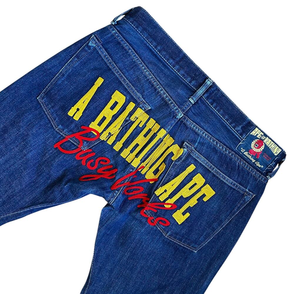 S 30" X 32" Bape Busy Works Denim Jeans